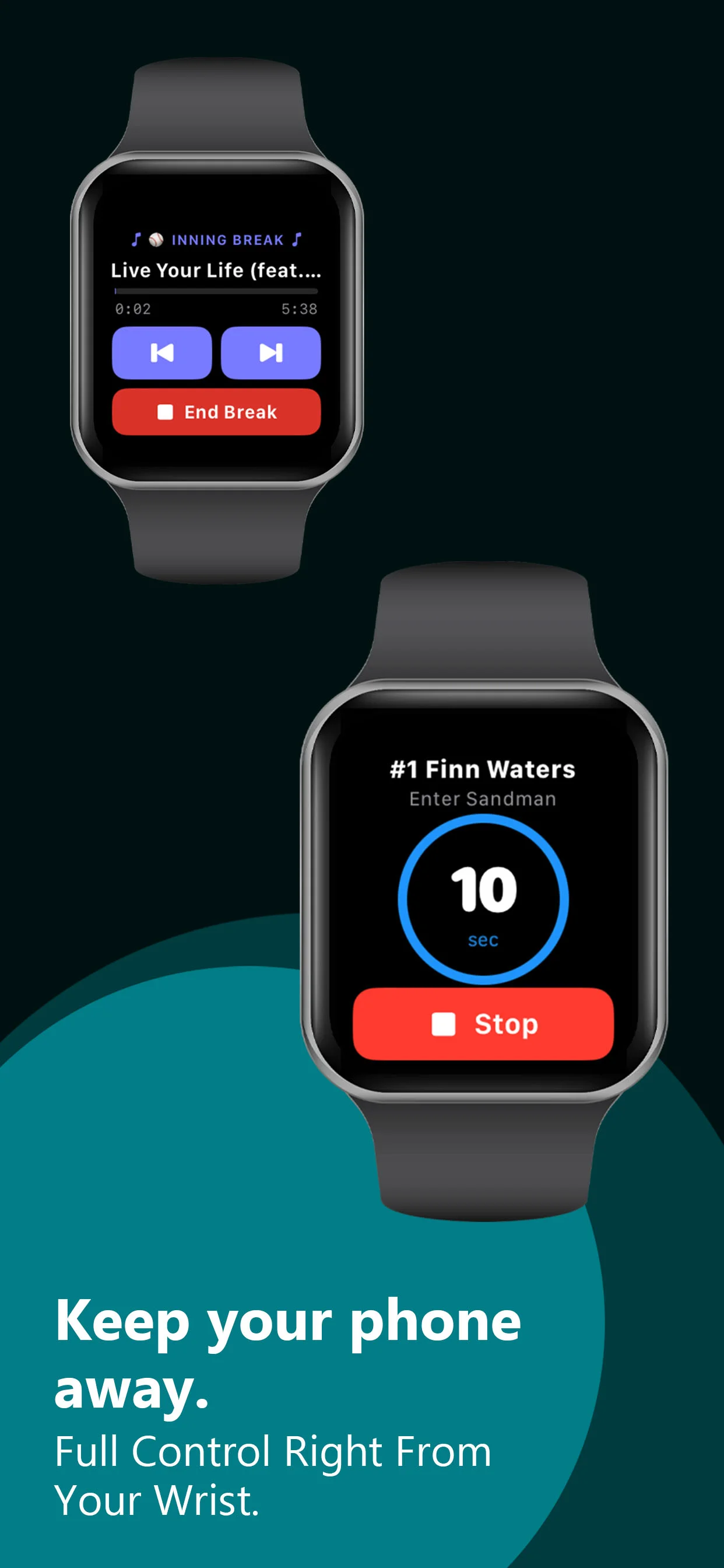 WalkUp Songs on Apple Watch — walk-up songs and inning break controls